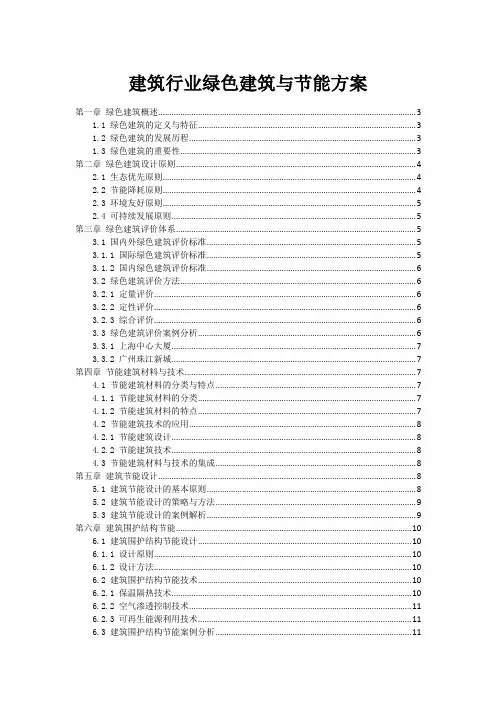建筑行业绿色建筑与节能方案