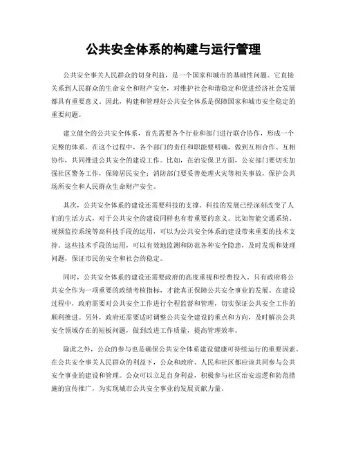 公共安全体系的构建与运行管理