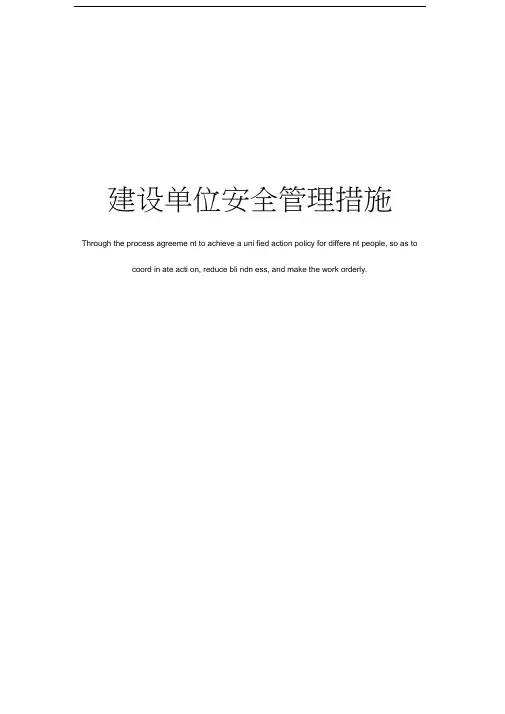 建设单位安全管理措施