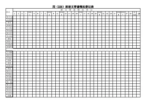 语文背诵情况登记表