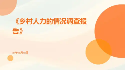 乡村人力的情况调查报告