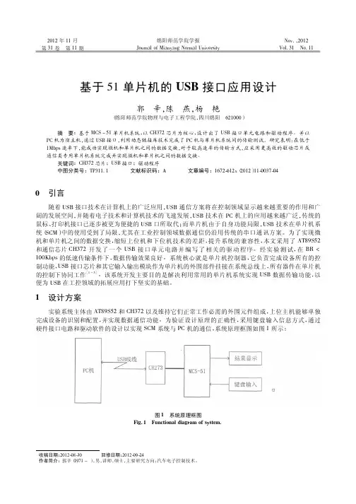 基于51单片机的USB接口应用设计
