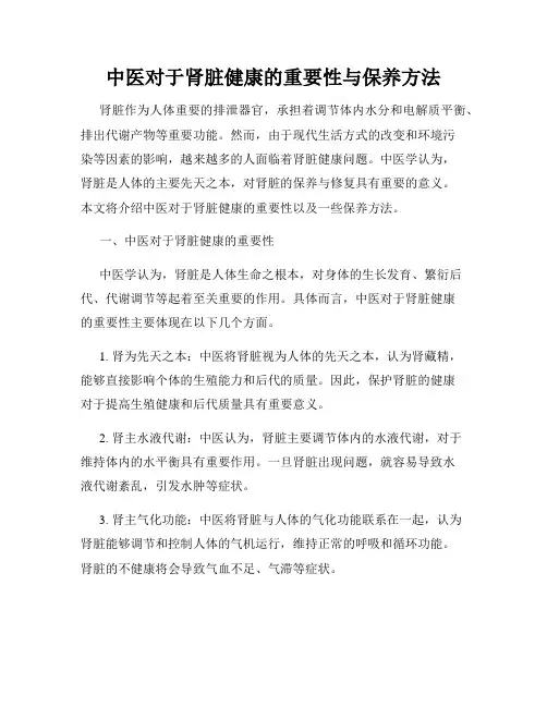 中医对于肾脏健康的重要性与保养方法