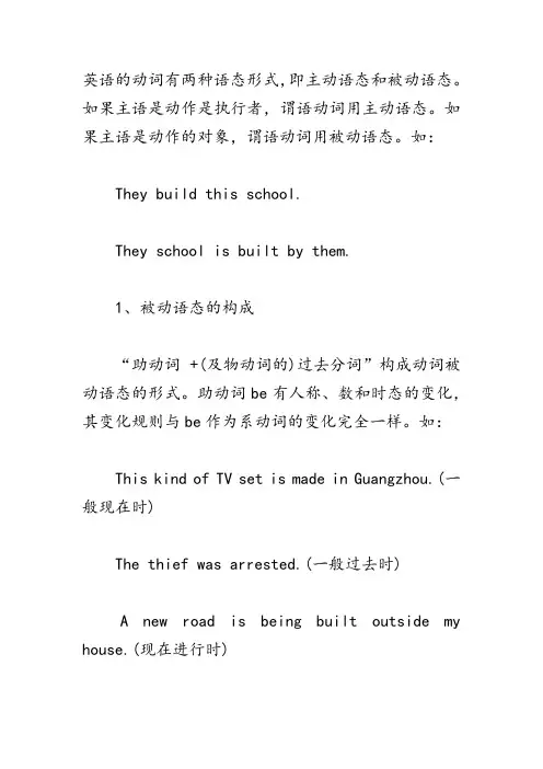 被动语态讲解附题目和答案
