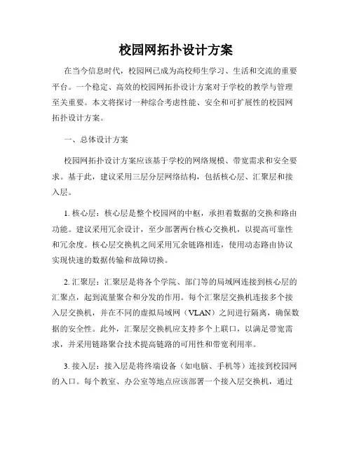 校园网拓扑设计方案
