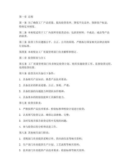 工厂验货管理制度