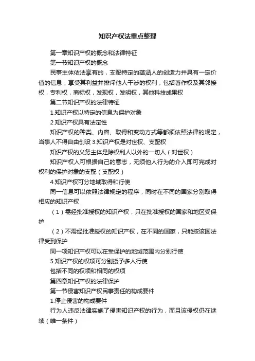 知识产权法重点整理