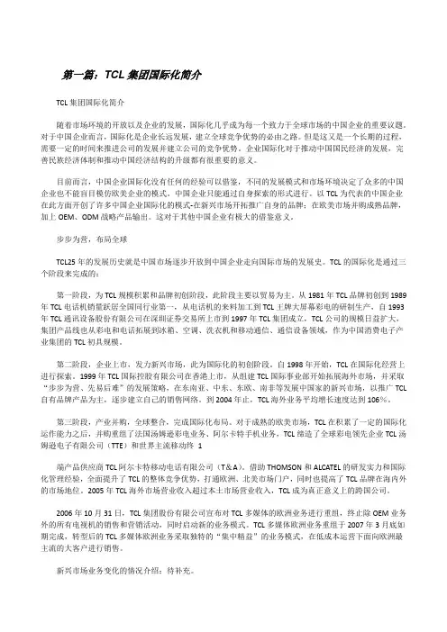 TCL集团国际化简介[修改版]