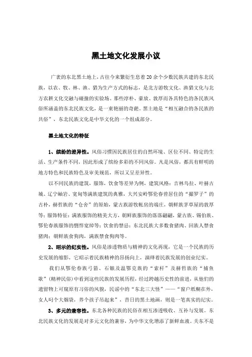黑土地文化发展小议
