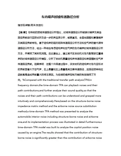 车内噪声时域传递路径分析