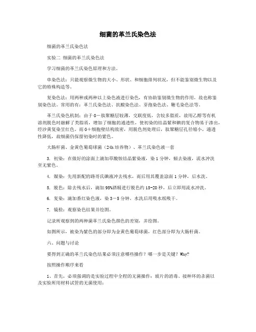 细菌的革兰氏染色法