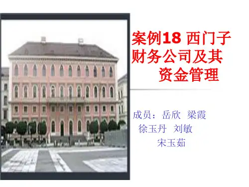 案例18    西门子财务公司及其资金管理
