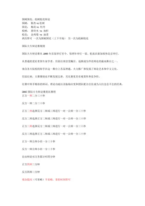 国树国花校树校花辩论赛