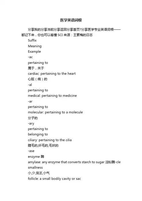 医学英语词根
