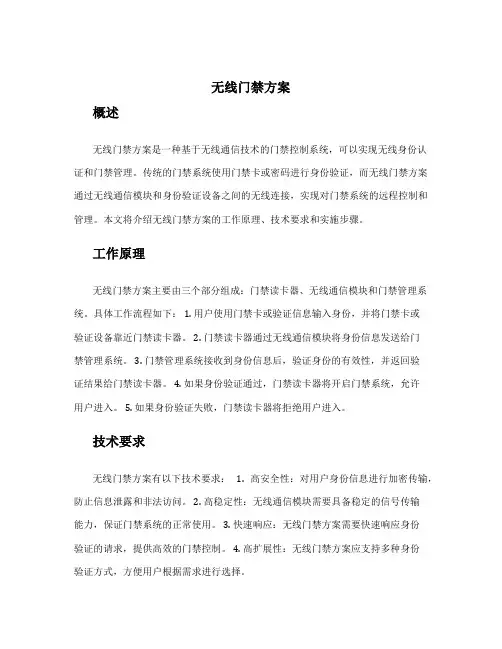 无线门禁方案