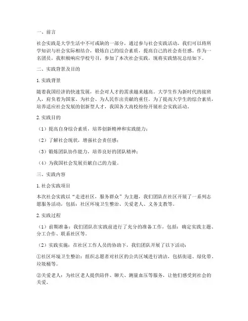 团员社会实践报告总结
