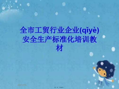 全市工贸行业企业安全生产标准化培训教材