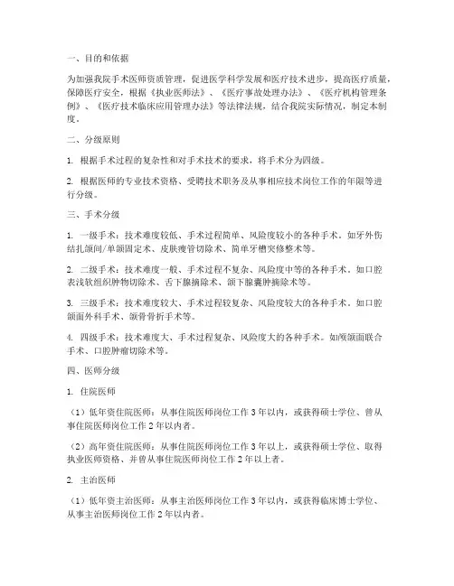 口腔医院分级管理制度