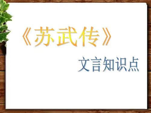 苏武传文言知识