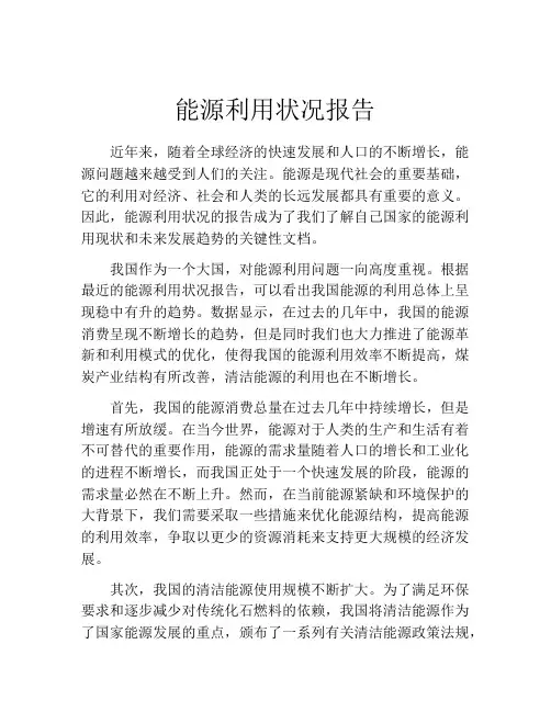能源利用状况报告
