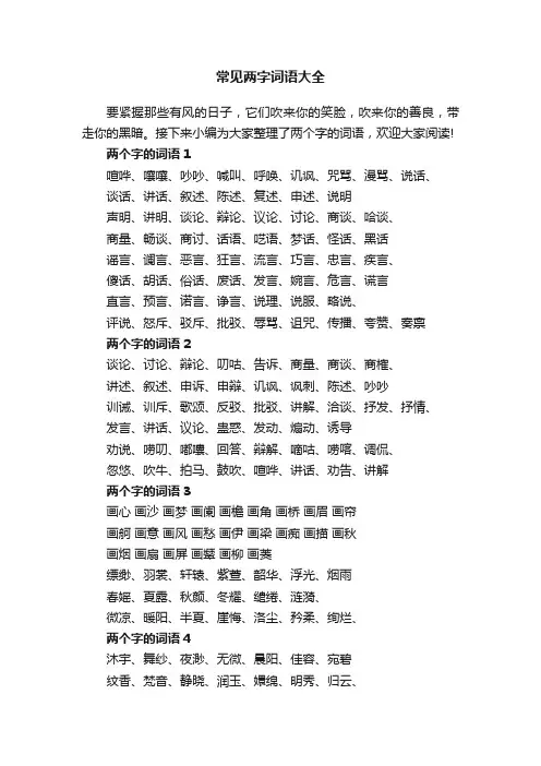 常见两字词语大全