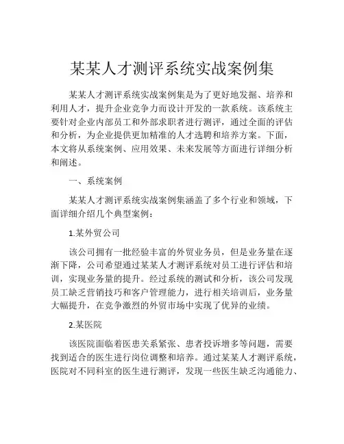 某某人才测评系统实战案例集