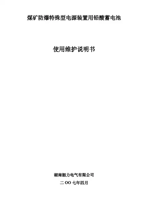 铅酸蓄电池维护使用说明书