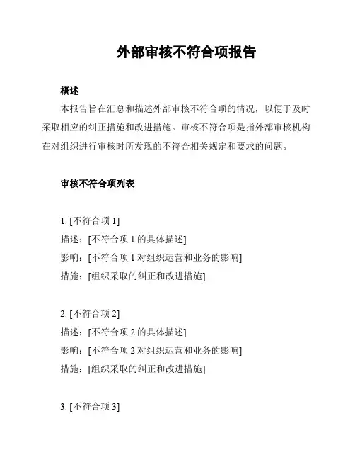 外部审核不符合项报告
