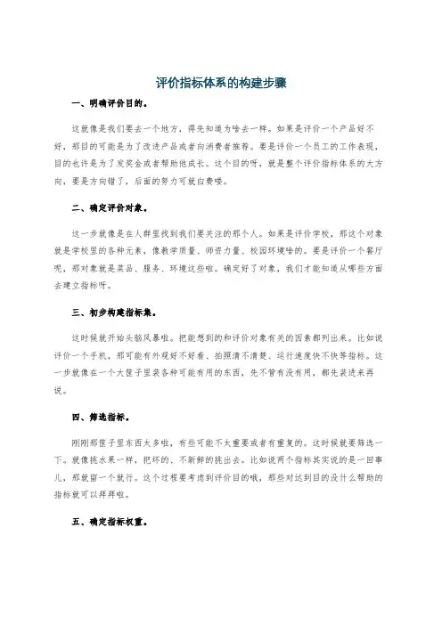 评价指标体系的构建步骤