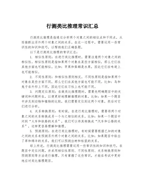 行测类比推理常识汇总