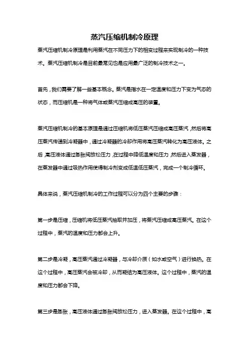 蒸汽压缩机制冷原理