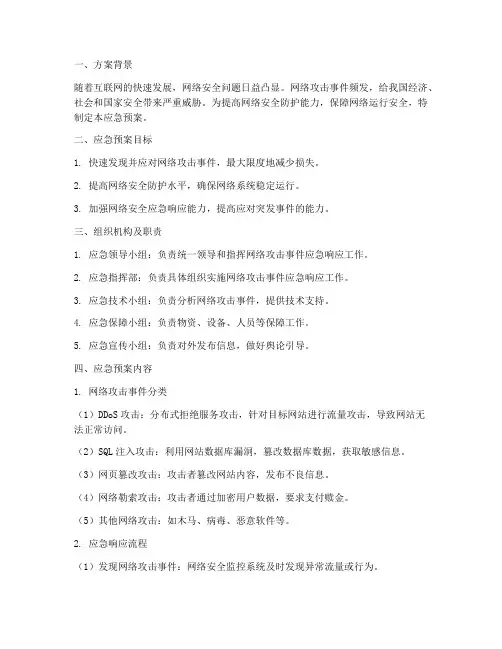 网络攻击应急预案方案