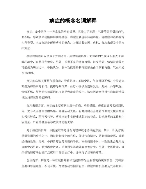 痹症的概念名词解释
