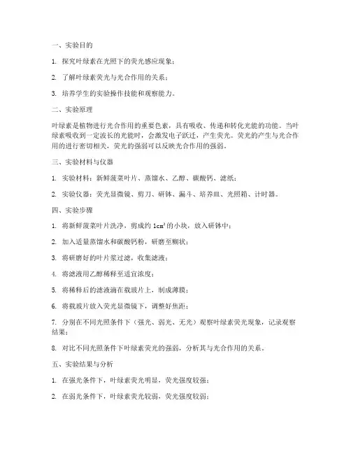 叶绿素荧光感应实验报告