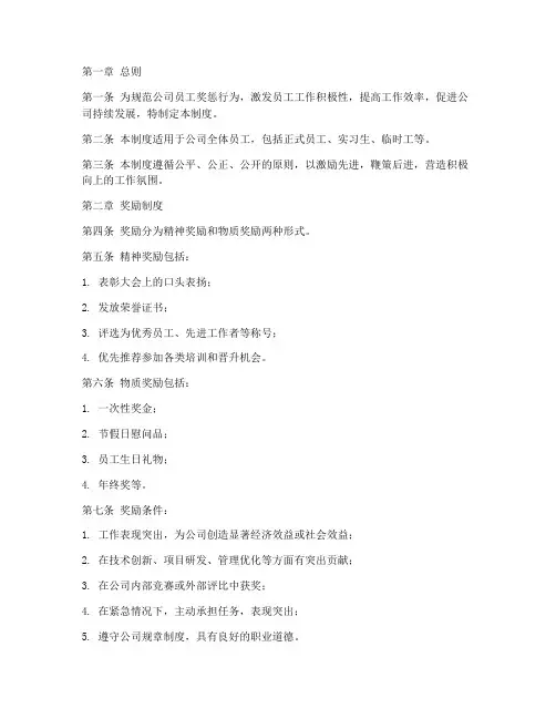 研发公司员工奖惩管理制度