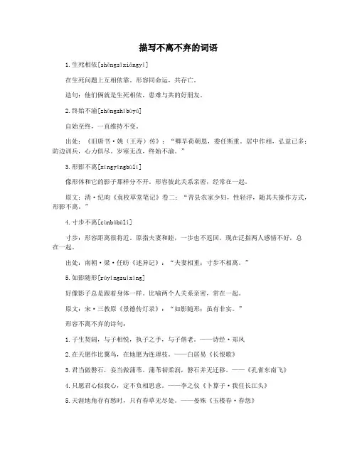 描写不离不弃的词语