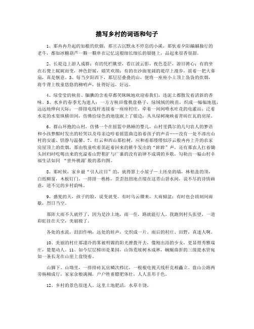 描写乡村的词语和句子
