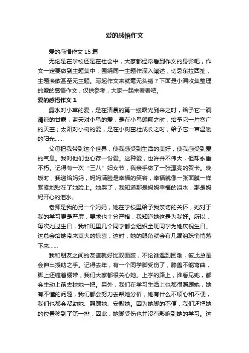 爱的感悟作文