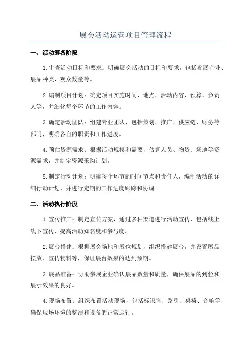 展会活动运营项目管理流程