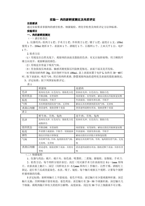 肉品实验指导