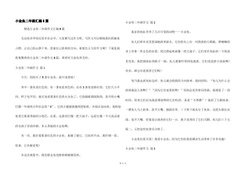 小金鱼二年级汇编6篇