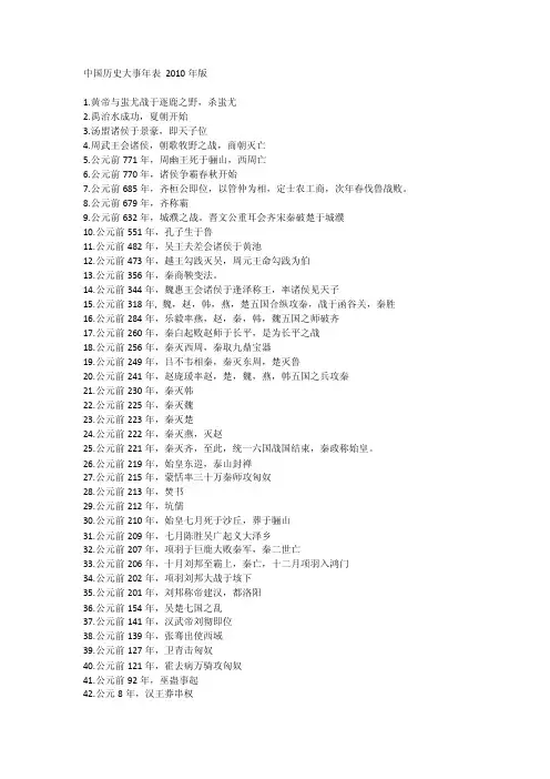 中国历史大事年表（2010版）.doc