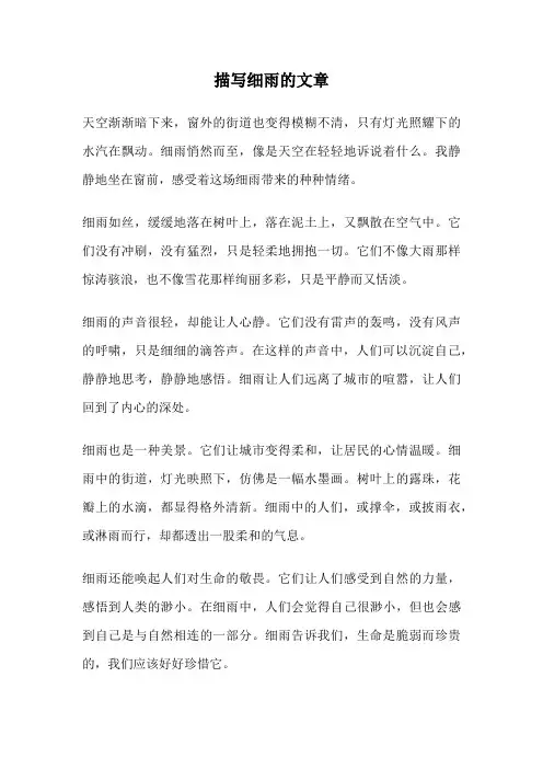描写细雨的文章