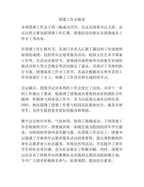 团委工作会报道
