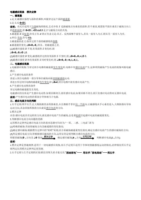 高中物理_难点重点_电磁感应_1_电磁感应现象  楞次定律