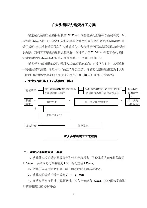 扩大头预应力锚索施工方案
