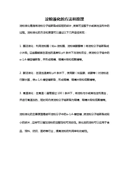 淀粉液化的方法和原理