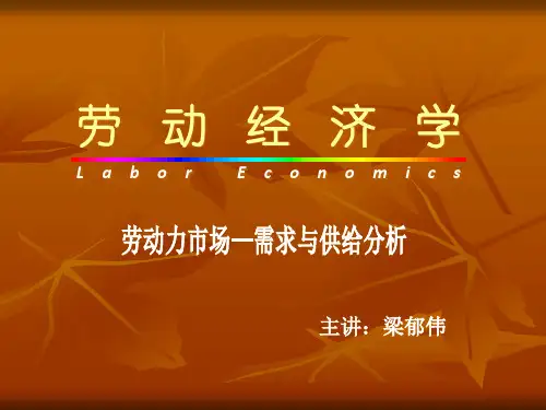 劳动力市场需求与供给分析培训课件