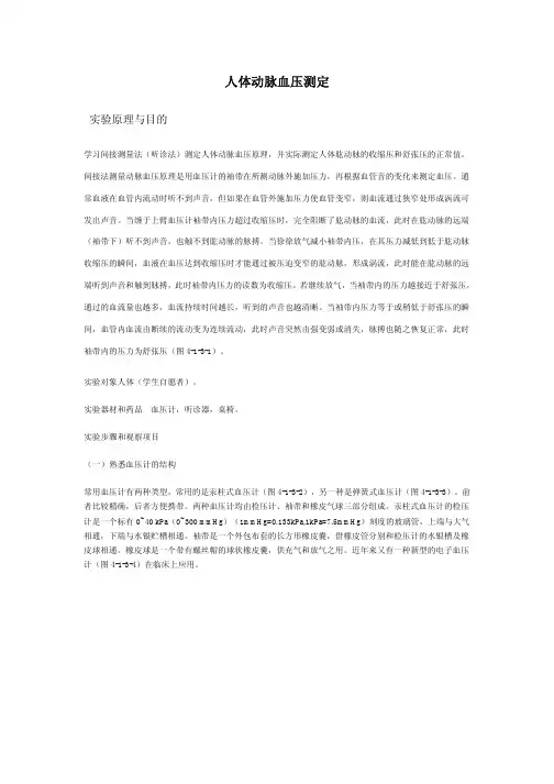 人体动脉血压测定