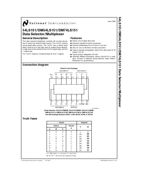 DM74LS151J中文资料